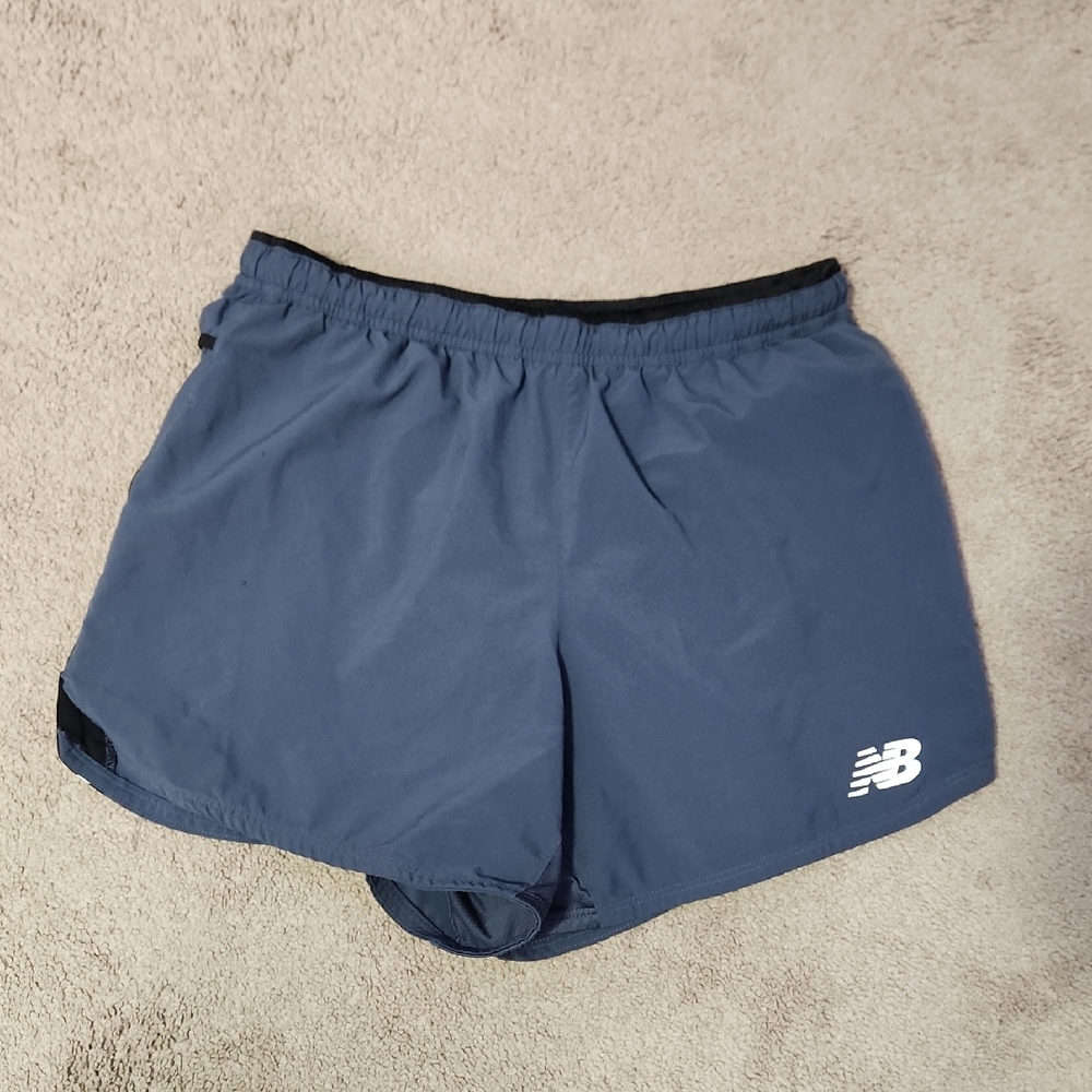 Mens Blue New Balance Impact Lined Running Shorts 5" Inseam Sz Medium